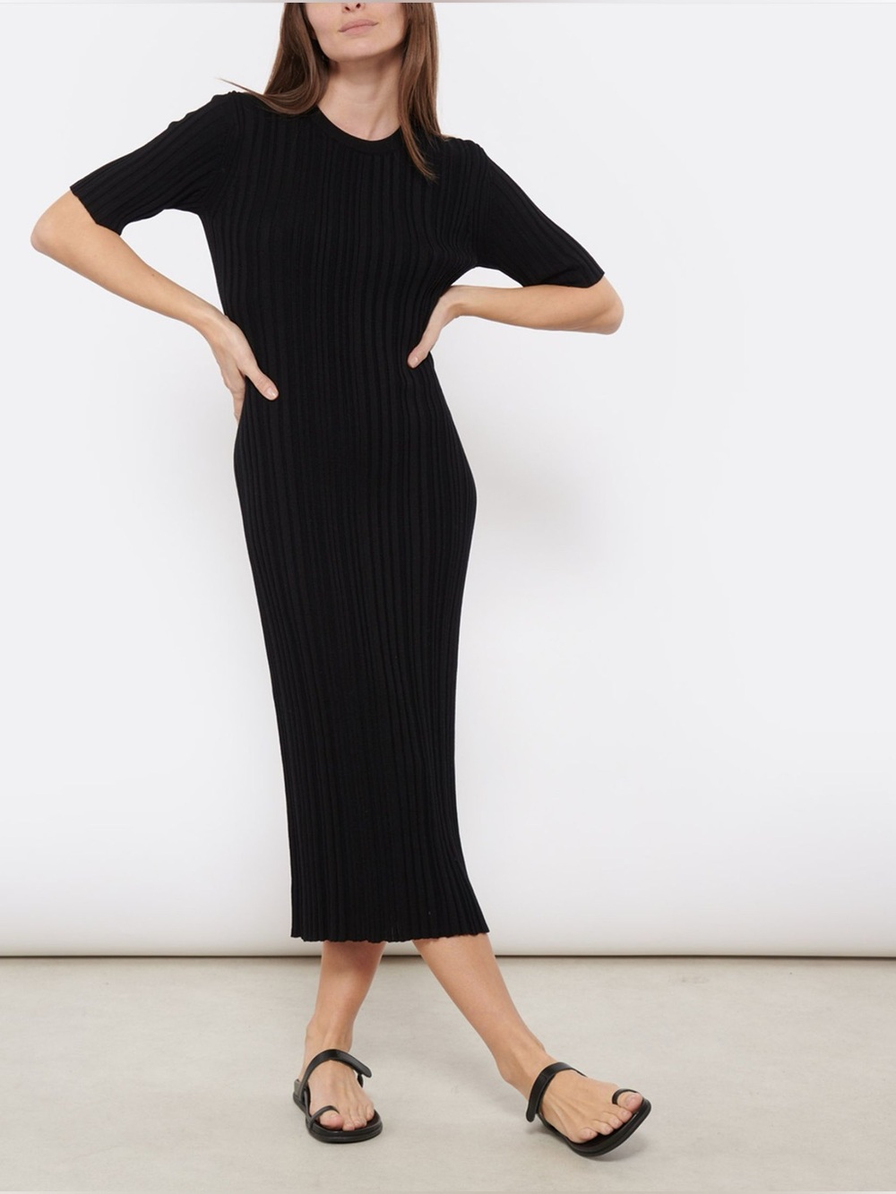 Loulou Studio Elea Silk Rib-Knit Midi Dress